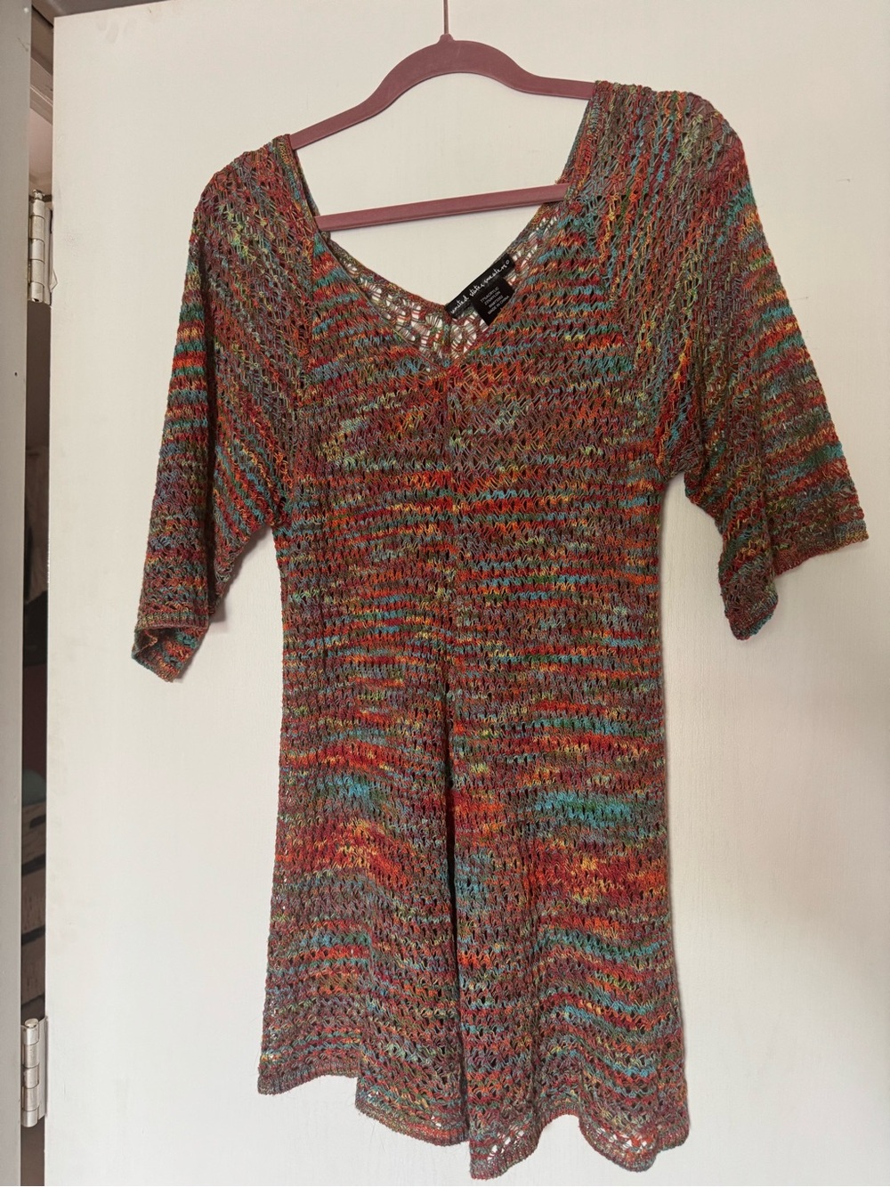 united states sweaters Multicolor Open-Knit V-Neck Sweater